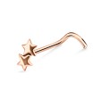 Double Stars Silver Curved Nose Stud NSKB-1008